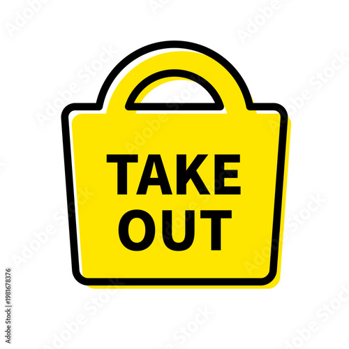 お持ち帰り・テイクアウト対応を示すバッグアイコン