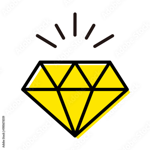 輝くダイヤモンドアイコン・高価値イメージ