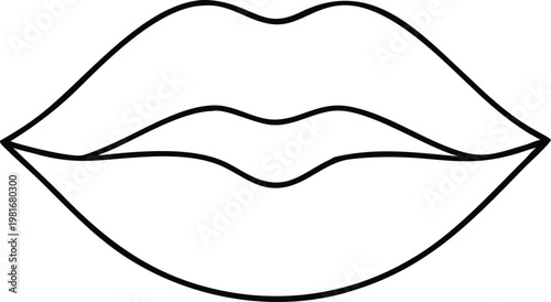 Stylish human lips outline ideal for beauty products and cosmetic industry branding