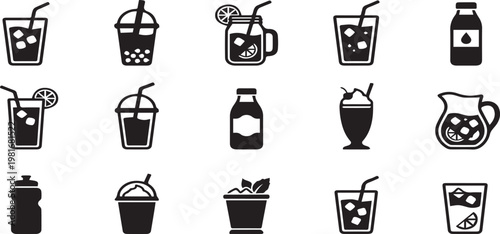Summer Drink Beverage Icons & Vectors for Designs