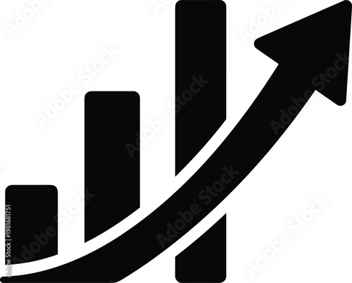 The upward arrow signifies growth and progress.