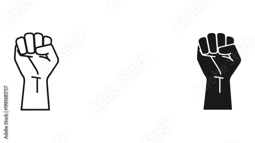 Clenched fists strength unity symbol illustration