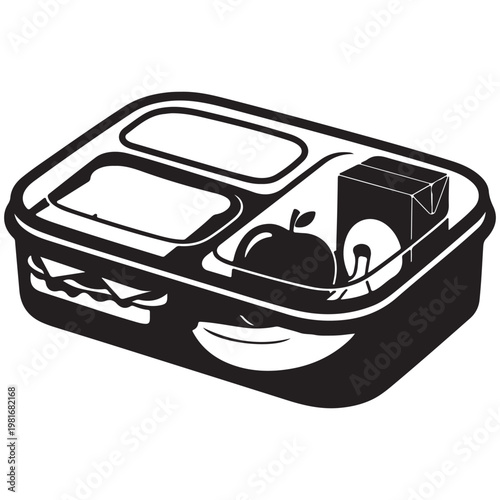 Lunchbox with food and drink juice box packed lunch