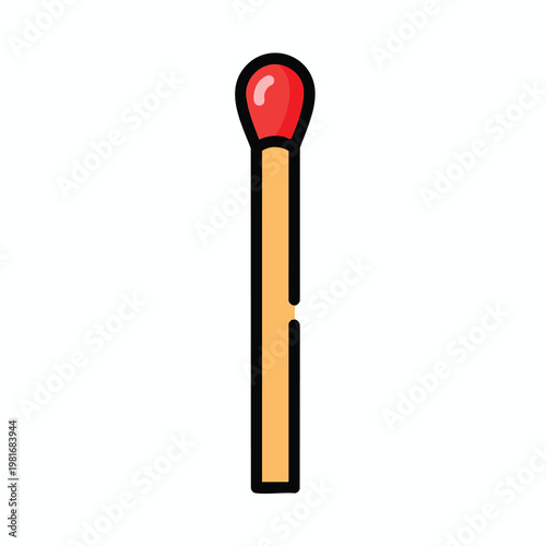 Bright Red Matchstick Igniting Flame for Fire Starting and Celebration