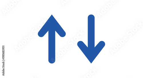 Blue up and down arrows displayed on a white background