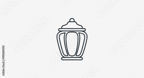 Simple Outline Icon of a Decorative Lidded Jar or Urn. Elegant Storage Container Symbol, Minimalist Graphic Design Element