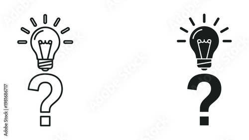 Idea lightbulb question mark choice concept