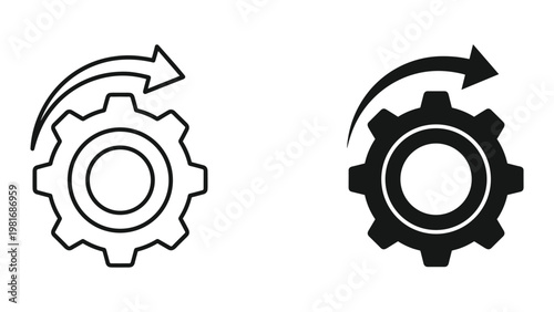 Tableau sur toile Gear settings icon outline filled concept set