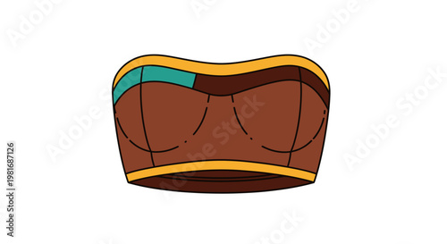Brown Strapless Tube Top Vector Illustration, Minimalist Fashion Apparel Design Graphic for Clothing Brand Collection and Summer Style Concept