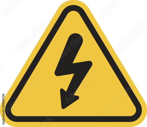 Electric hazard character illustration, electrical warning safety sign PNG