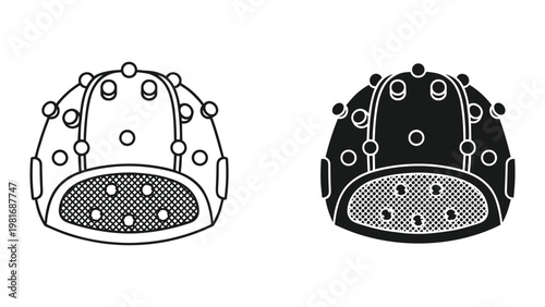 Tech backpack futuristic rounded device design