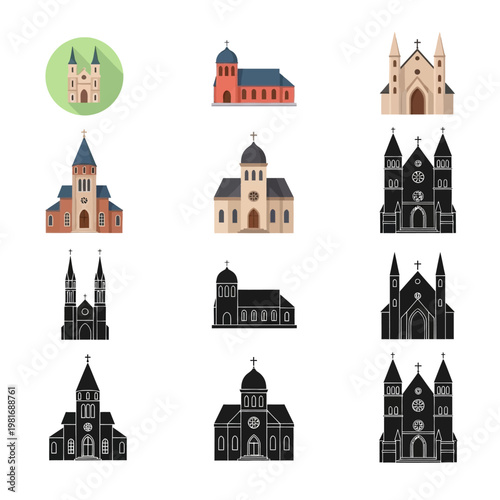 Collection of various church buildings.