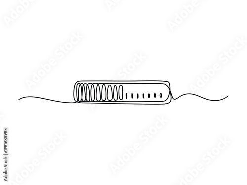 Simple line drawing of a heating coil electric heater with cord  minimalist style