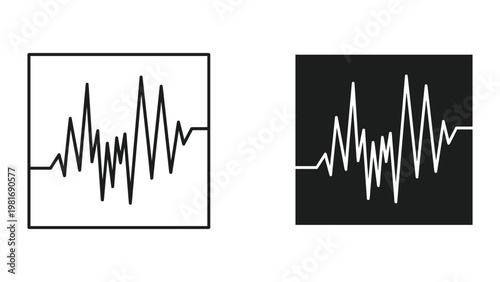 Heart rate graph waveform digital medical screen
