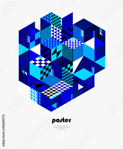 Blue vector abstract geomet...