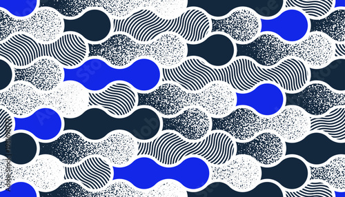 Runny water seamless pattern, vector waves lines geometric abstract background, liquid in motion endless wallpaper.