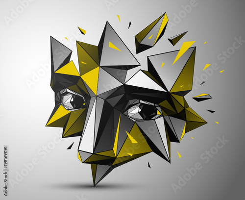 Low poly polygonal portrait...