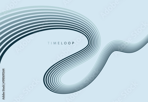 Continuous curved lines slowly dissolving in space, expressing time flow, transformation, sequence, and gradual change through minimalist visual language.