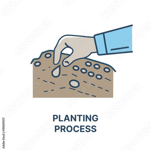 Smart Farming Ecosystem Icon 3 Planting Process