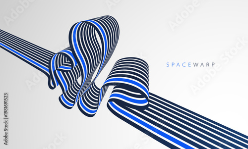 Bent stripes in 3D perspect...