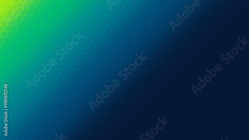 background design with dark blue and green gradient hexagon pattern surface.  diagonal gradient background