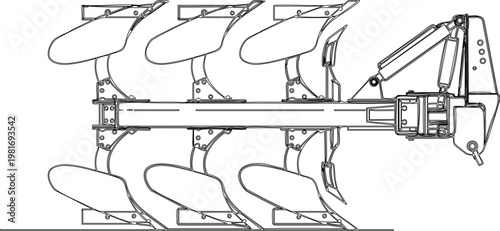 Title: Agricultural Machinery and Farming Equipment Vector Set