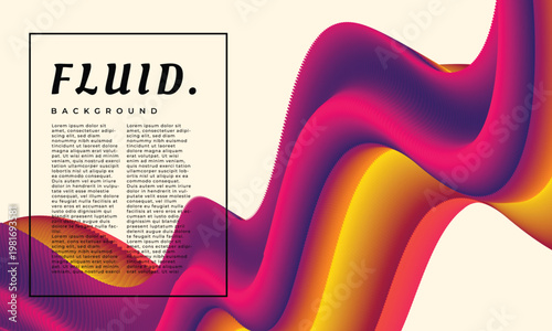 Abstract fluid dynamics with text overlay a colorful and dynamic composition