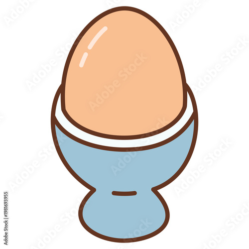 boiled egg in a cup vector