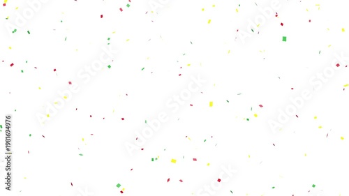 colorful multicolor confetti falling animation, 4k loopable overlay with alpha channel. festive party confetti falling loop choroma key.