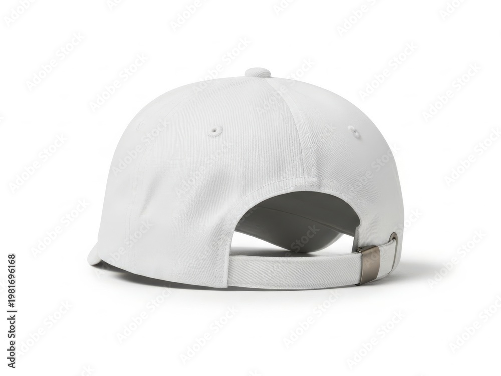Obraz premium Minimalist white baseball cap with adjustable closure