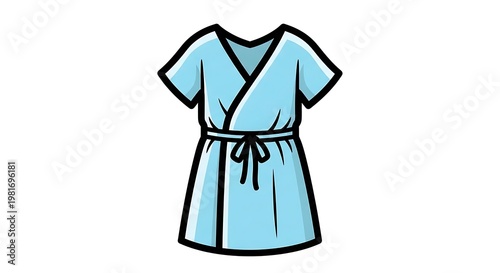 Fashionable short sleeve blue dress.