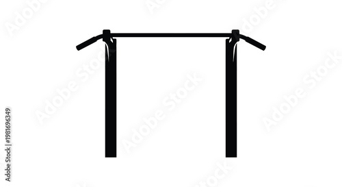 Black pull up bar structure against a white background a stark silhouette