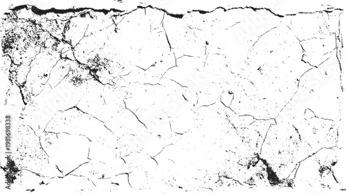 Old wall fissure texture with aged grunge effect. Distressed concrete wall with cracks and rough surface. 