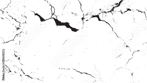 Old wall fissure texture with aged grunge effect. Distressed concrete wall with cracks and rough surface. 