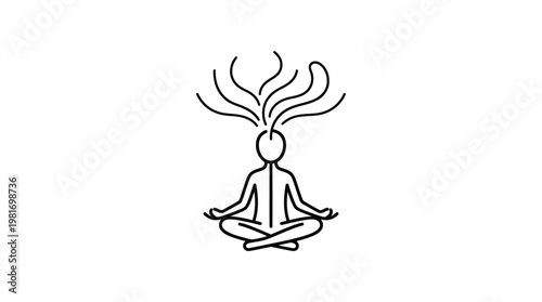 Meditating Person with Flowing Energy Lines Concept Art