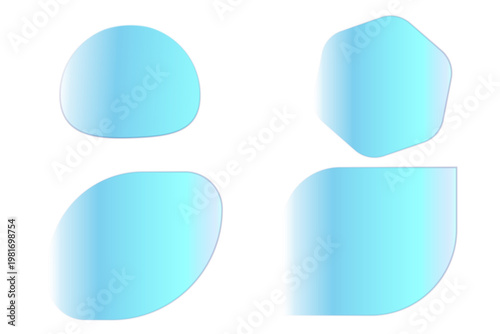 Abstract blue shapes a minimalist composition of rounded rectangles