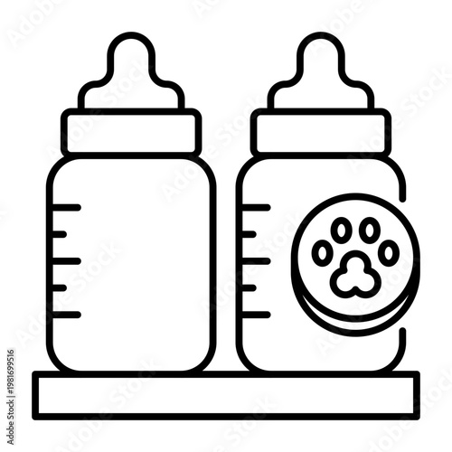 This Feeding Bottle icon is suitable for pet adoption, etc