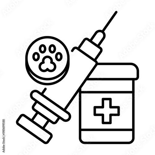This Vaccine icon is suitable for pet adoption, etc