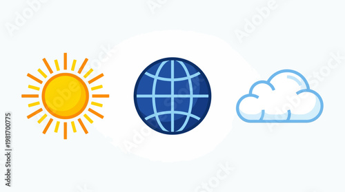 Weather Forecast Icon Set Design.