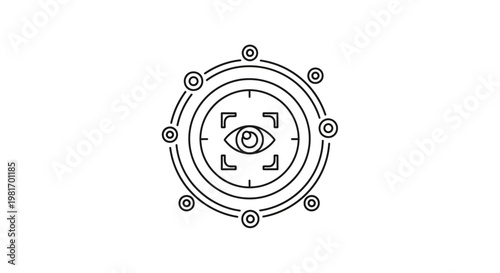 All seeing eye, mystical symbol, vector icon, eye of providence