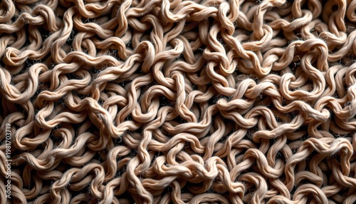 Two distinct textures: one of a woven fabric resembling wicker or rattan, and the other with intertwined loops that look like they could be made from string or rope.