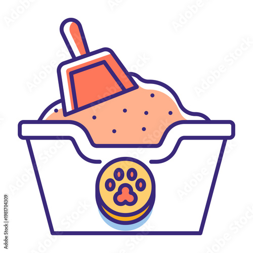 This Litter Box icon is suitable for pet adoption, etc