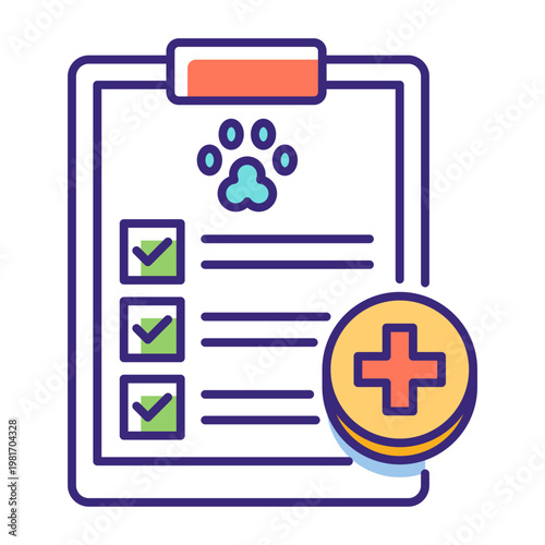 This Medical Check icon is suitable for pet adoption, etc
