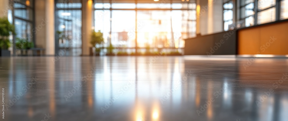 Fototapeta premium Polished concrete floor interior lobby