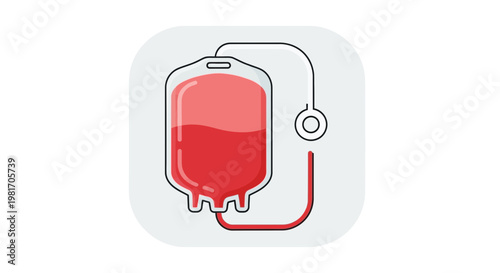 Blood Bag Icon - Vector Illustration of Medical Transfusion
