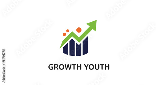 Business Growth Chart Arrow Icon, Financial Success, Strategy, Startup Concept