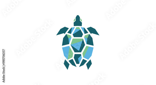 Geometric Sea Turtle Logo Design - Abstract Animal Icon