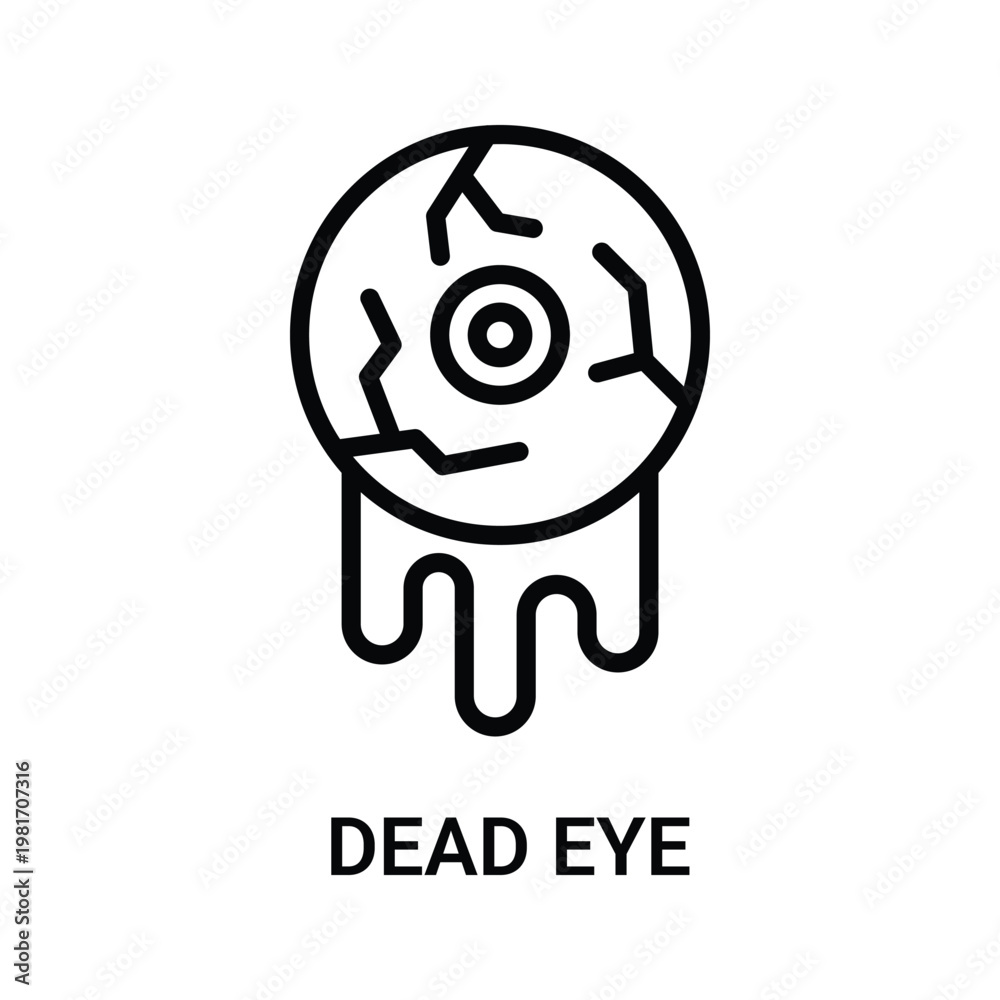 Obraz premium Dead Eye Icon with Simple Line Style for Design Element