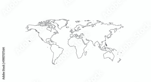 World Map Outline - Global Geography and International Connections