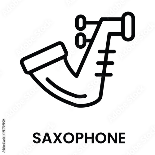 Saxophone simple icon for design element